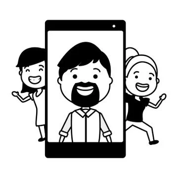 People tech device Illustrazione stock