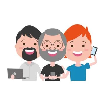 People tech device Stock Illustration