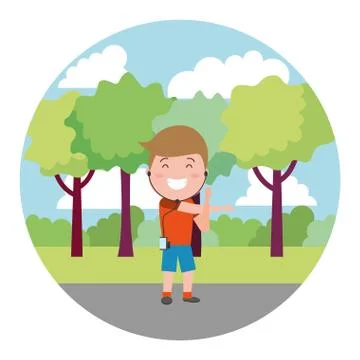 People with tech on outdoors Stock Illustration