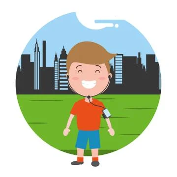 People tech outdoors Stock Illustration
