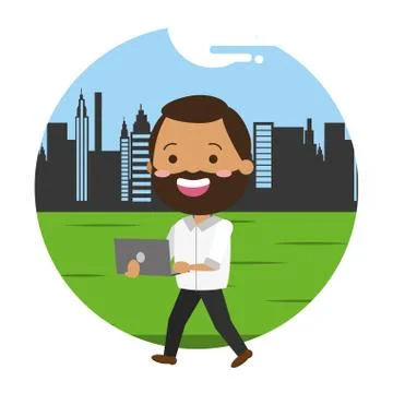 People tech outdoors 스톡 일러스트