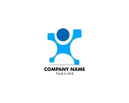 People Technology Logo Template Design Vector Stock Illustration