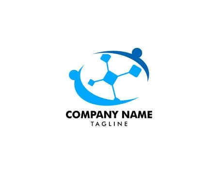 People Technology Logo Template Design Vector Stock Illustration