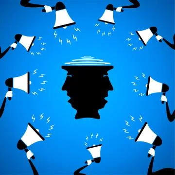 People tell the problem using of speaker concept Illustrazione stock