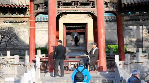 People in temple Stock Footage 906727