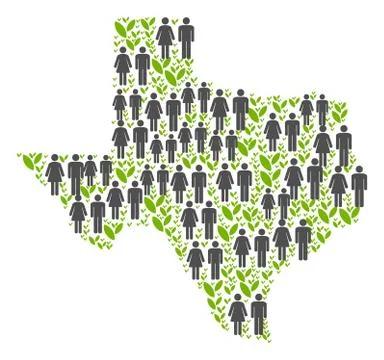 People Texas Map Illustrazione stock