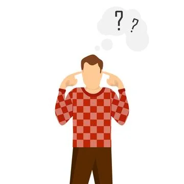 People think about the problem. People think how to solve the created イラスト素材