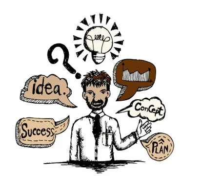 People Thinking Idea 스톡 일러스트