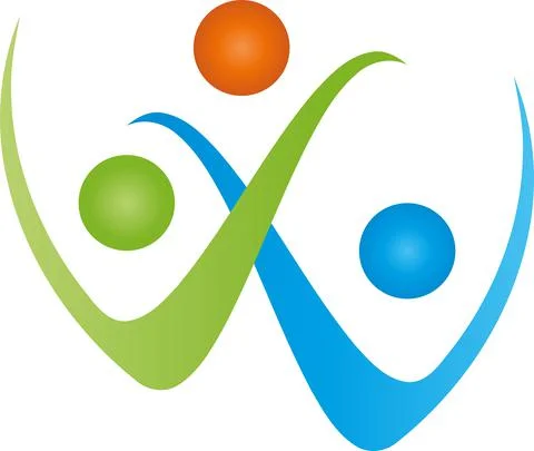 People, three persons, partnership, team, family, logo Stock Illustration