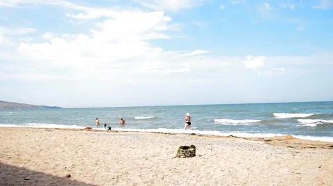 People through the sea Stock Footage 54741304