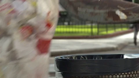 People throwing waste in the trash Video stock 82048912