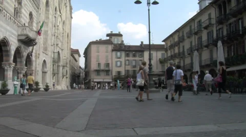 People timelapse Como square 01 Stock Footage 37406246