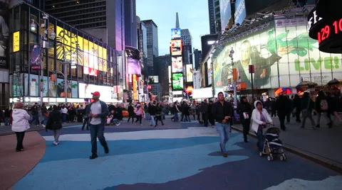 People at Times Square Stock Footage 1807578