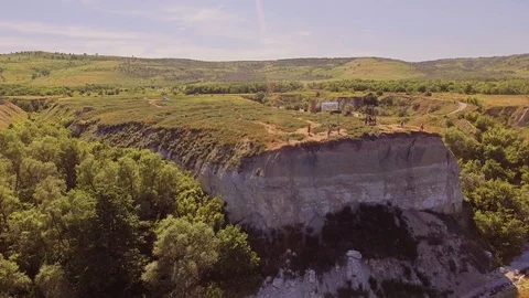 People on top of a high cliff Stock Footage 112172704