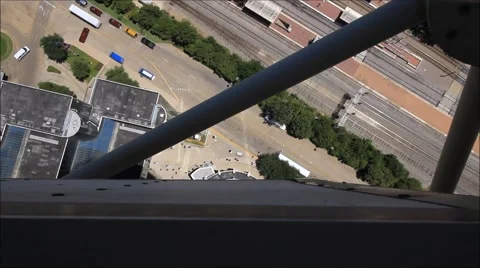 People from top of skyscraper Stock Footage 52365498