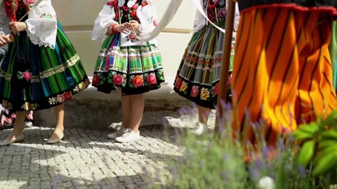 People in traditional Polish folk Stock Video Pond5
