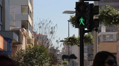 People traffic lights Stock Footage 40713439