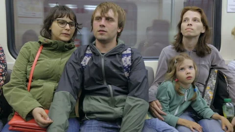 People in train at subway Stock Footage 96092557