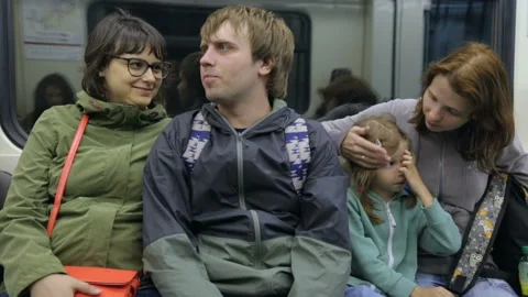 People in train at subway Stock Footage 96092614