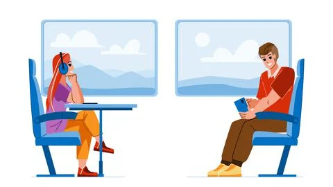 People train vector Stock Illustration