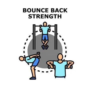 People training for bounce back strength development Stock Illustration
