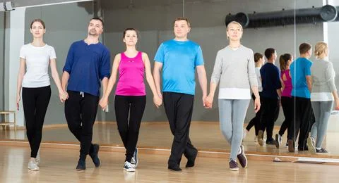 People training celtic dances in studio Photos