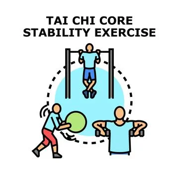 People training core stability exercise routine Stock Illustration