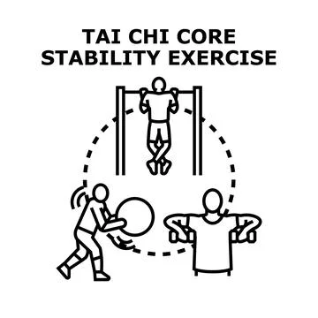People training core stability exercise routine Stock Illustration