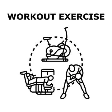 People training in gym exercising workout concept Stock Illustration