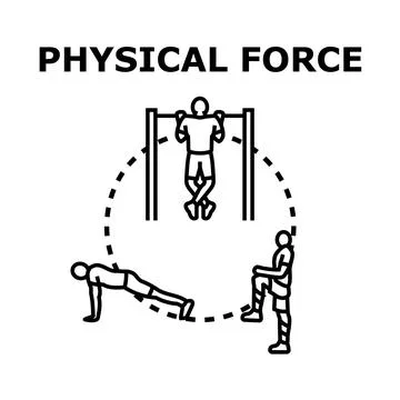 People training physical force, strength, and endurance Ilustração Stock