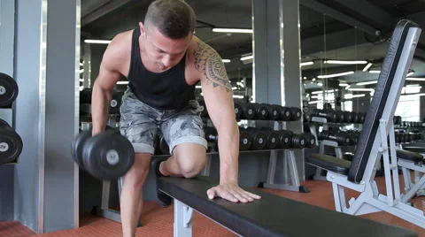 People training, working out, exercising in gym and fitness club Vidéo 66432421