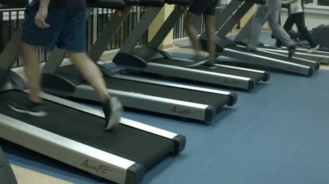 People on a treadmill at gym Stock Footage 37432900