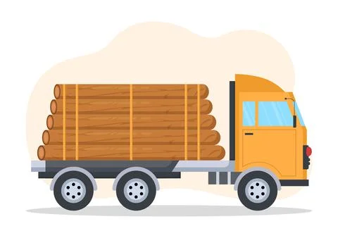 People Tree Cutting and Timber with Truck, Chainsaw Wooden and Tools Logging  Stock Illustration