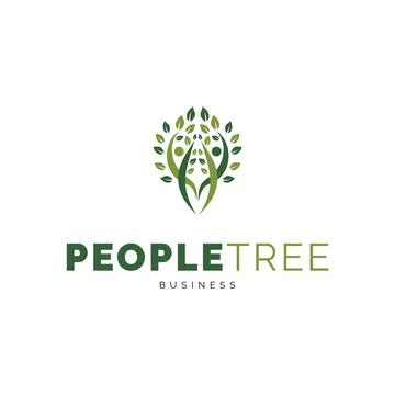 People tree icon logo design inspiration Stock Illustration