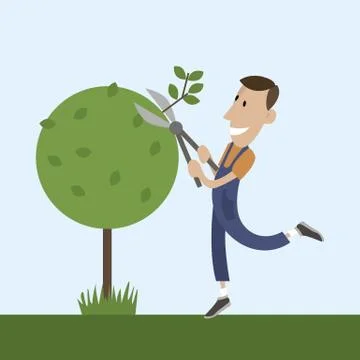 People tree pruner Stock Illustration