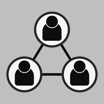 People triangular network work flow vector Stock Illustration