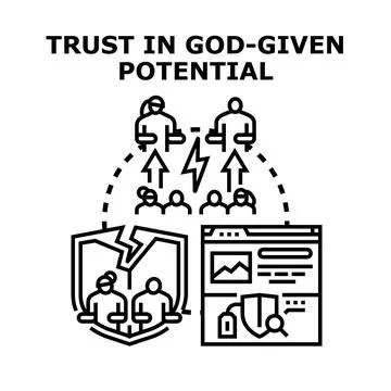 People trusting in potential and security growth Illustrazione stock