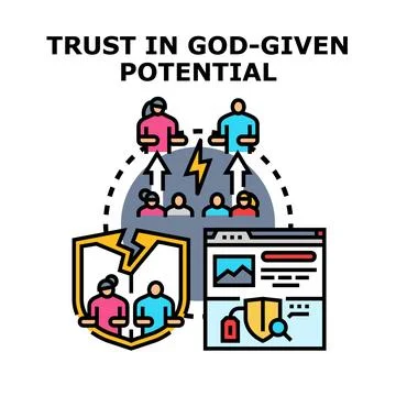 People trusting in potential and security growth Stock Illustration