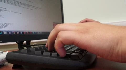 People typing on the computer keyboard Stock Footage 40035023