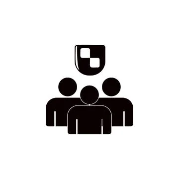 People under the shield icon. Elements of insurance icon. Premium quality 库存插图