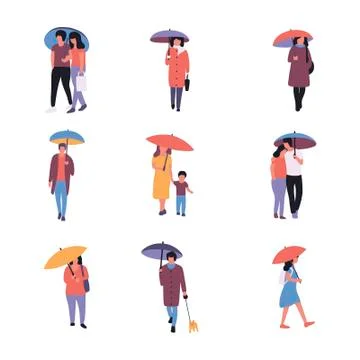 People under the umbrella Stock Illustration