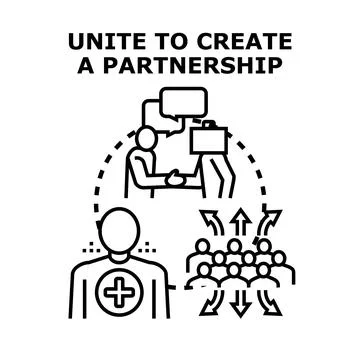 People uniting to create partnership and collaboration concept Stock Illustration