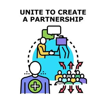 People uniting to create partnership and collaboration concept Stock Illustration