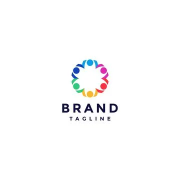 People unity logo design Stock Illustration