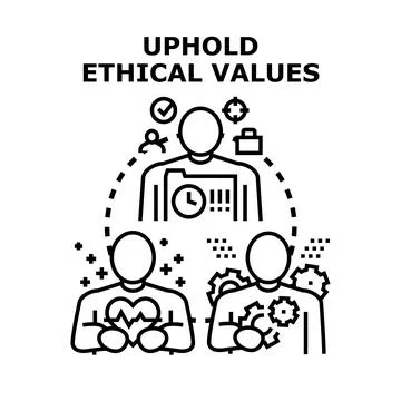 People upholding ethical values integrity and trust Stock Illustration