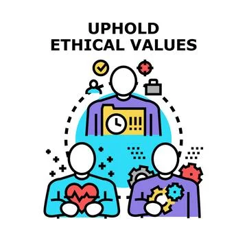 People upholding ethical values integrity and trust Stock Illustration