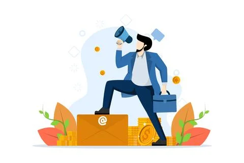 People use CRM services. Client feedback. customer relationship management. Stock Illustration