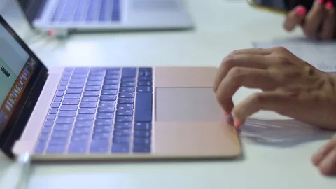 People use new laptops Stock Footage 87135791
