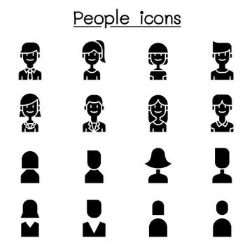 People, User icon set in flat style Stock Illustration