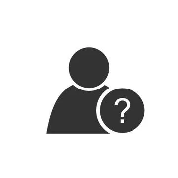 People, user with question icon. Vector illustration, flat design. Stock Illustration